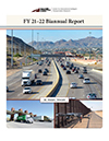 Cover image of the center biannual report showing traffic in El Paso. Title: FY 21-22 Biannual Report.